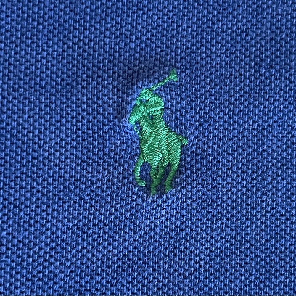 Polo by Ralph Lauren Iconic Mesh Polo Shirt - Blue  Mens: Large. - Picture 4 of 4